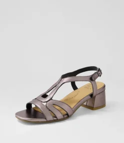 Caracas W Pewter Leather Sandals