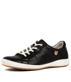 Caren 01 Black Leather Sneakers