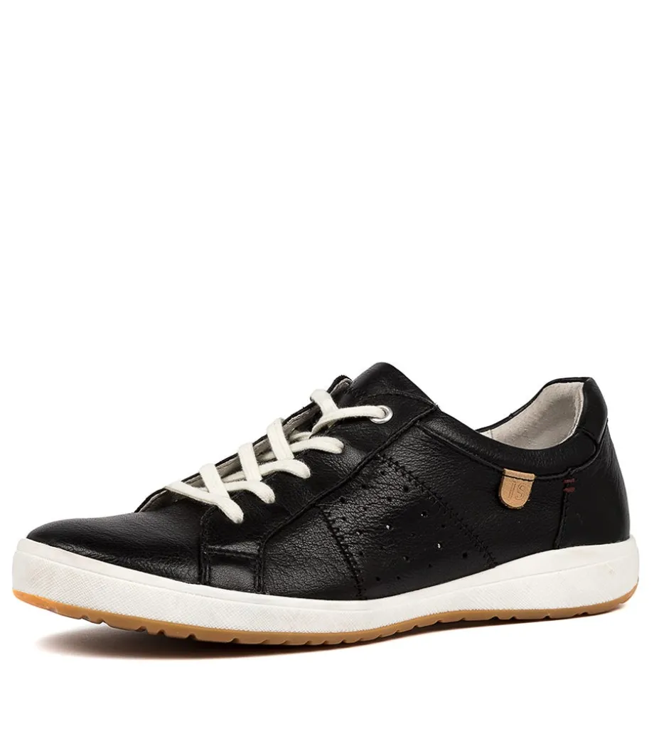 Caren 01 Black Leather Sneakers