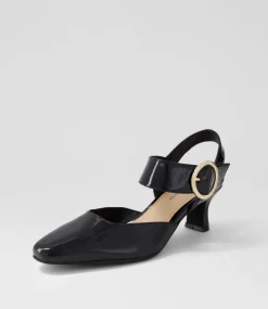Caris Black Patent Leather Heels