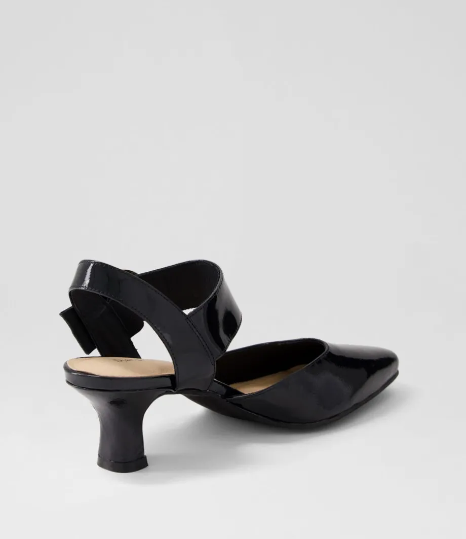 Caris Black Patent Leather Heels
