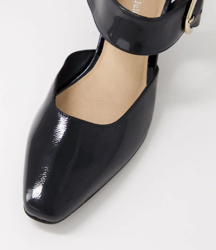 Caris Black Patent Leather Heels