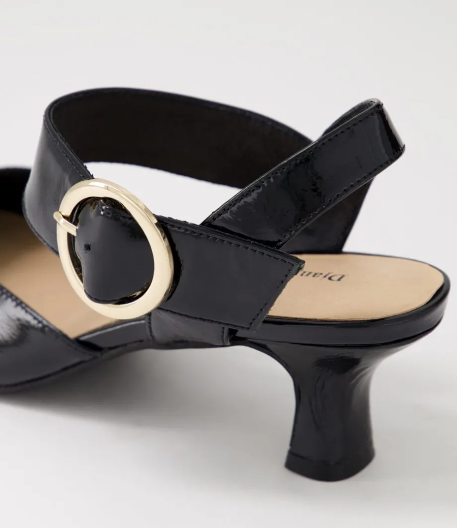 Caris Black Patent Leather Heels