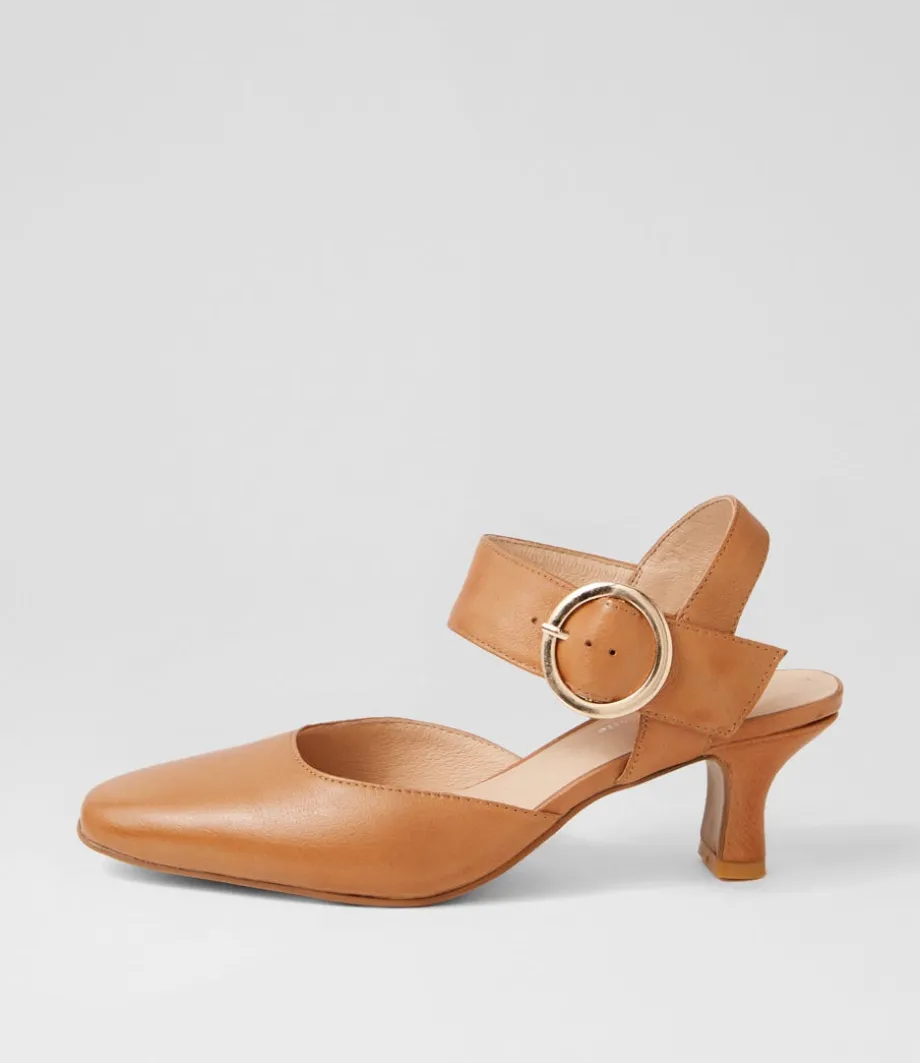 Caris Tan Leather Heels