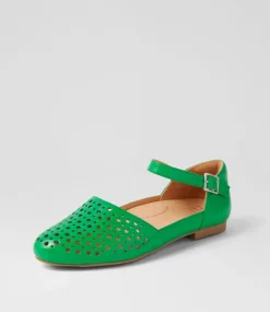 Carrole Xf Bright Emerald Leather Flat Shoes