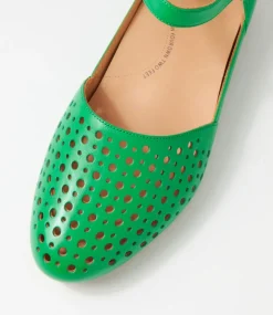 Carrole Xf Bright Emerald Leather Flat Shoes