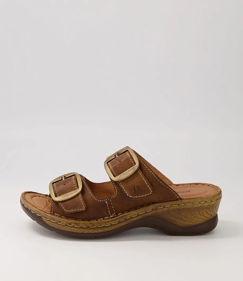 Catalonia 76 Brandy Leather Slides