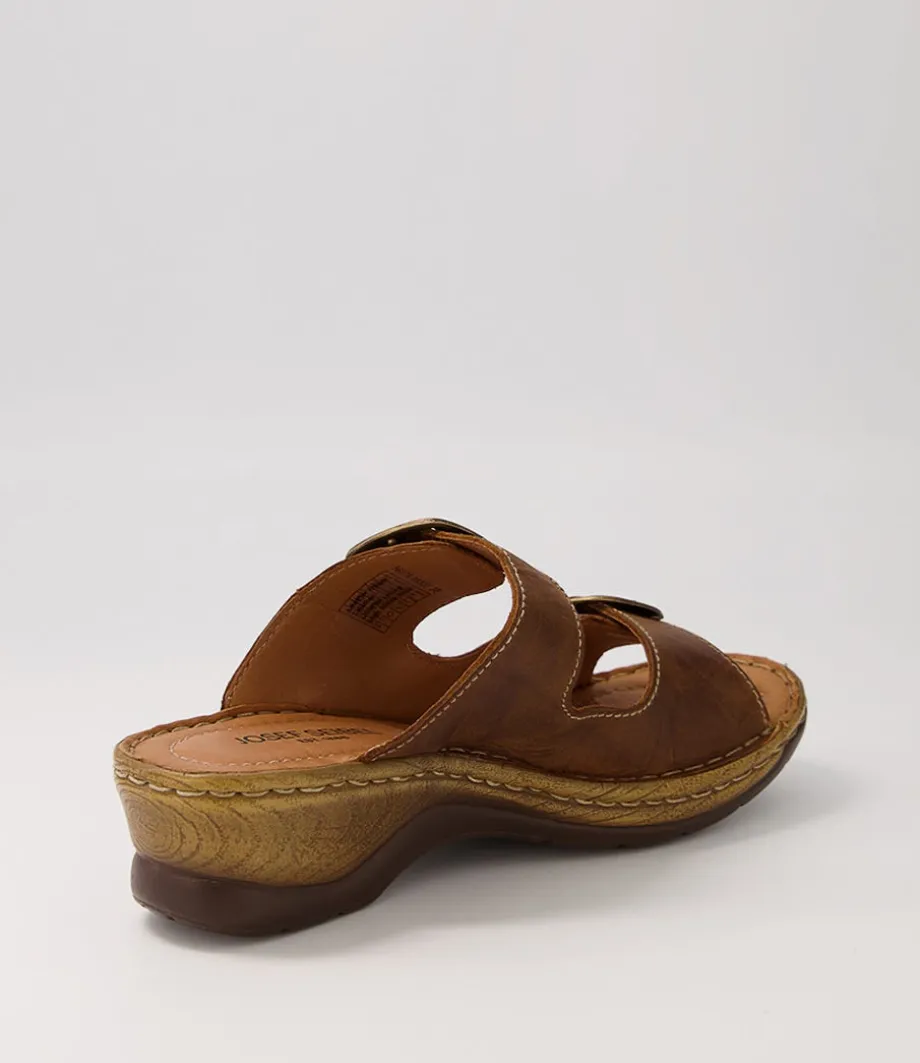 Catalonia 76 Brandy Leather Slides