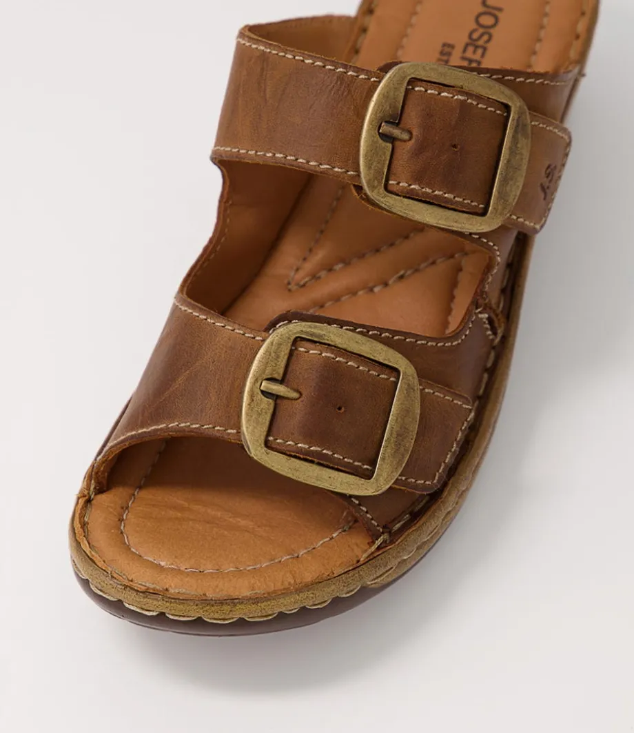 Catalonia 76 Brandy Leather Slides