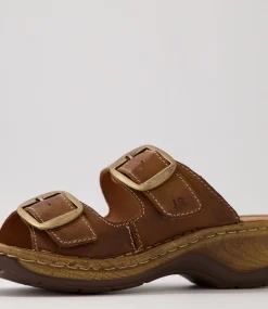 Catalonia 76 Brandy Leather Slides