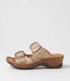 Catalonia 76 Creme Leather Slides