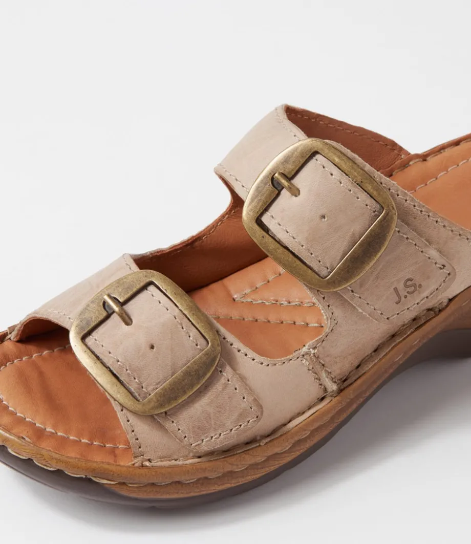Catalonia 76 Creme Leather Slides