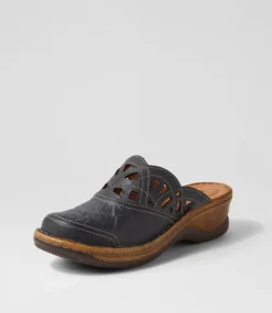 Catalonia 41 Dunkleblau Leather Clogs