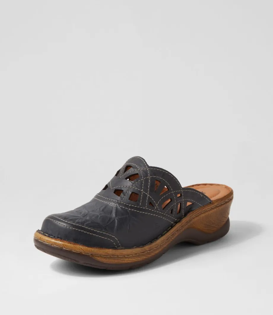 Catalonia 41 Dunkleblau Leather Clogs