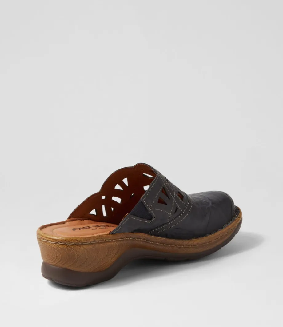 Catalonia 41 Dunkleblau Leather Clogs
