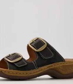 Catalonia 76 Schwartz Leather Slides