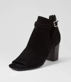 Cerina Black Suede Sandals