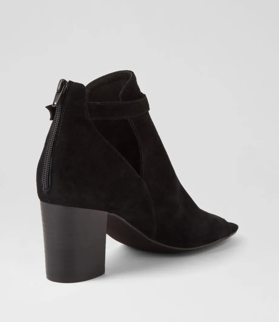 Cerina Black Suede Sandals