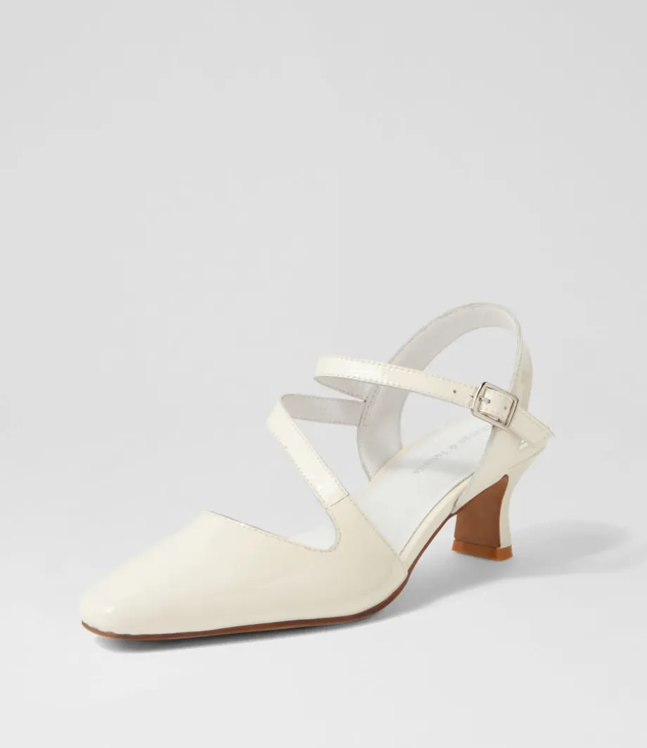 Charissa Ivory Patent Leather Heels