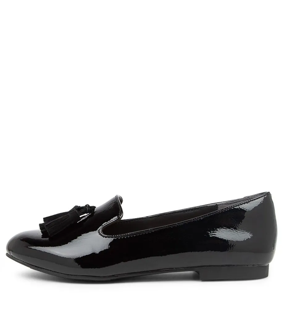 Charter Xf Black Patent Leather Flat Shoes