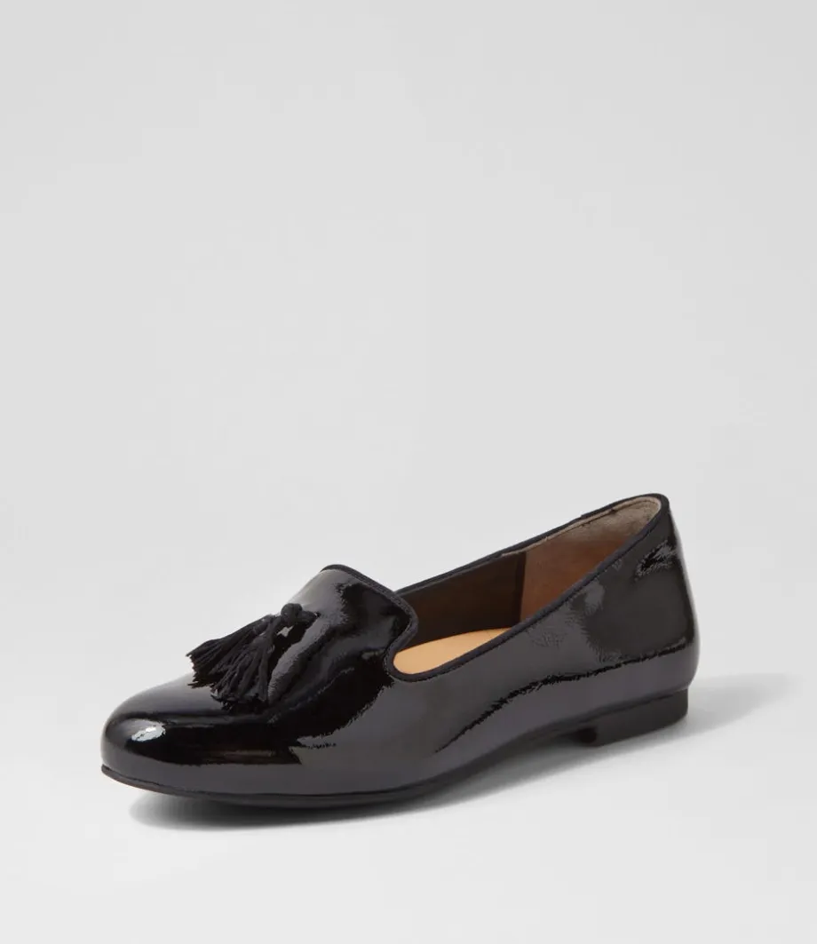 Charter Xf Black Patent Mix Flat Shoes