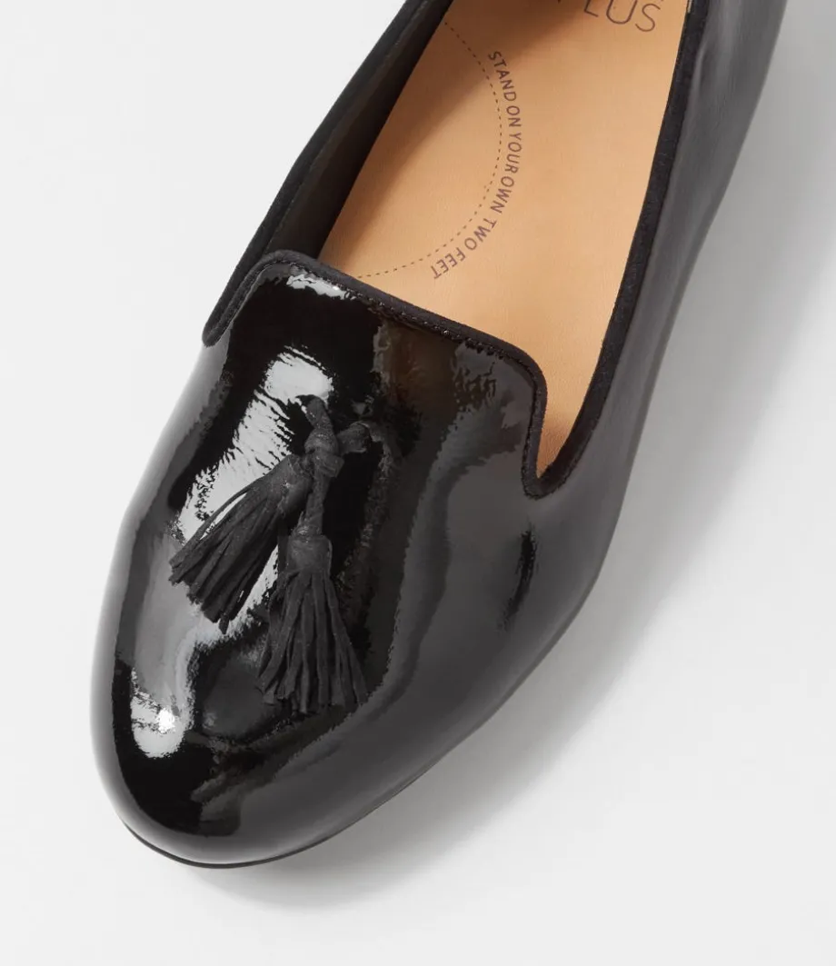 Charter Xf Black Patent Mix Flat Shoes