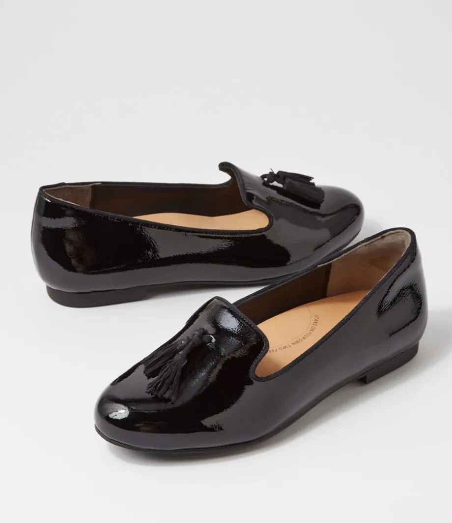Charter Xf Black Patent Mix Flat Shoes