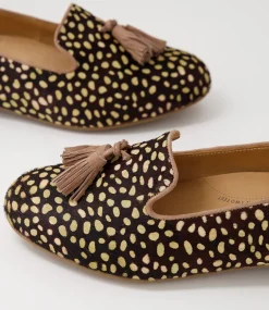 Charter Xf Tan Dot Leopard Choc Multi Flat Shoes