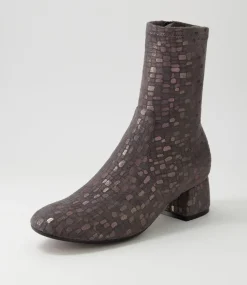 Checkie Grey Sparks Stretch Microsuede Ankle Boots