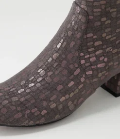 Checkie Grey Sparks Stretch Microsuede Ankle Boots