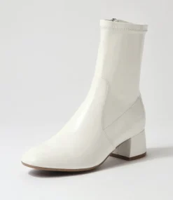 Checkie Stone Stretch Patent Pu Ankle Boots