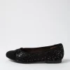 Chelsea Xf Black Sparkle Suede Ballet Flats