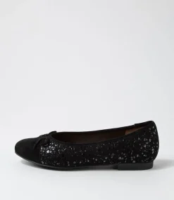 Chelsea Xf Black Sparkle Suede Ballet Flats
