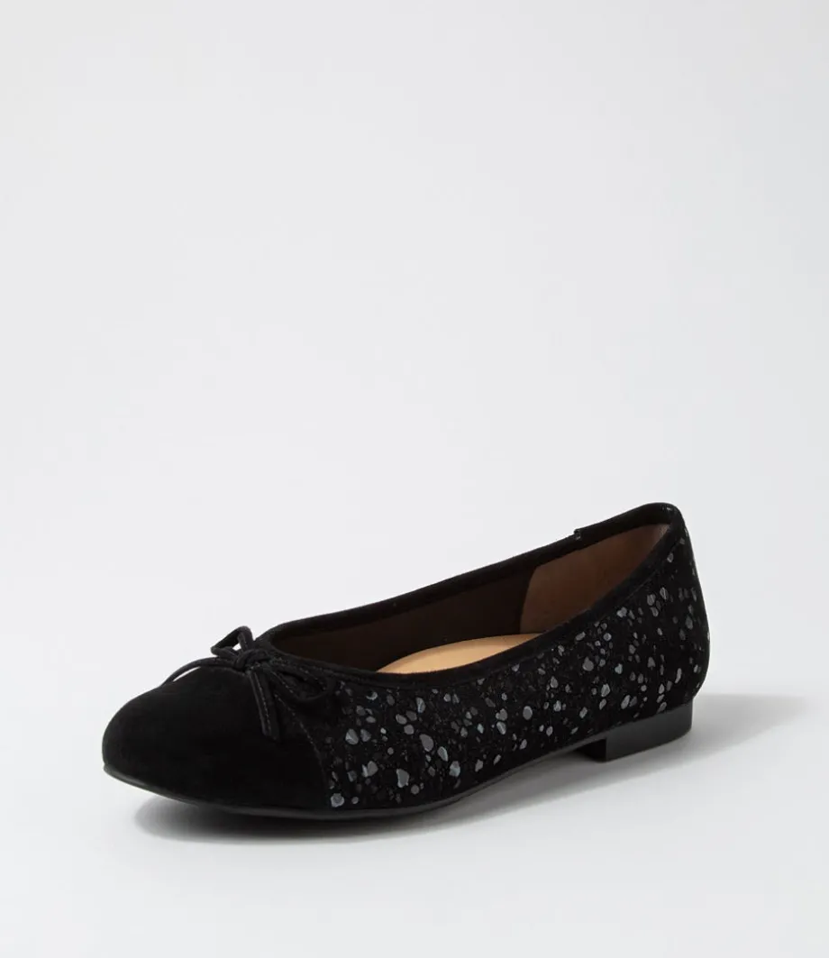 Chelsea Xf Black Sparkle Suede Ballet Flats