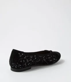 Chelsea Xf Black Sparkle Suede Ballet Flats