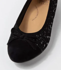 Chelsea Xf Black Sparkle Suede Ballet Flats
