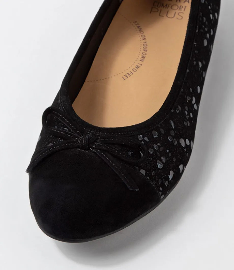 Chelsea Xf Black Sparkle Suede Ballet Flats