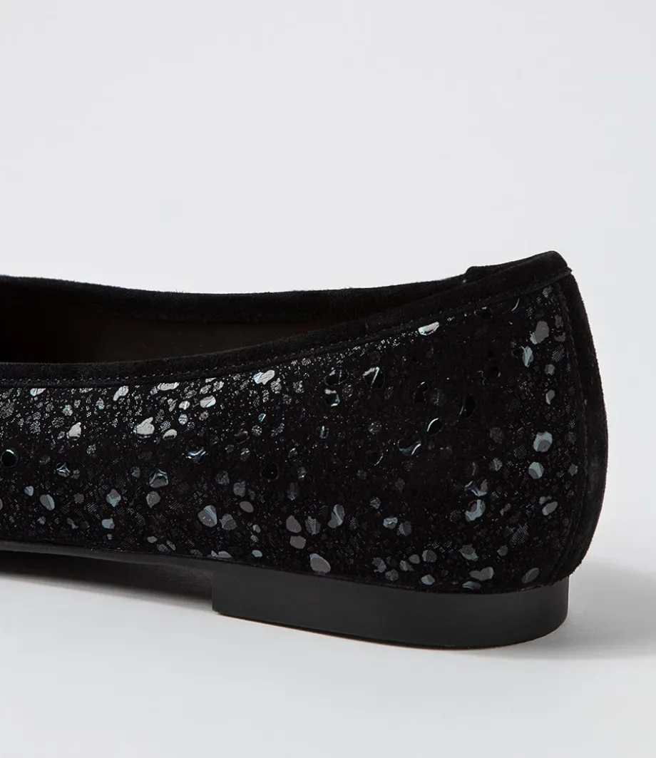 Chelsea Xf Black Sparkle Suede Ballet Flats