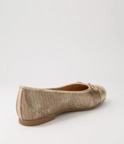 Chelsea Xf Gold Leather Cut Leather Ballet Flats