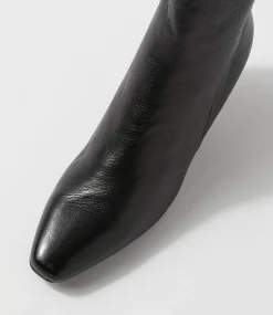 Cheza Black Leather Ankle Boots