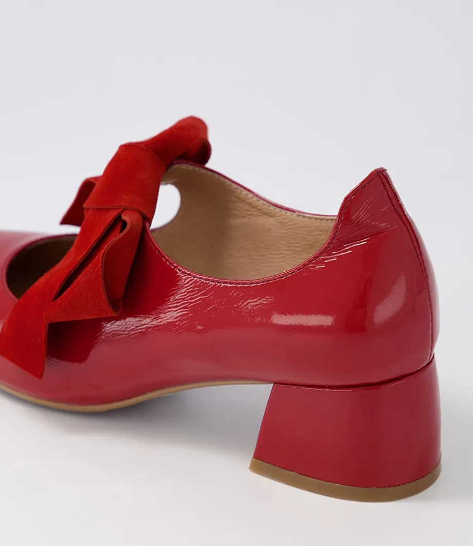 Chiara Dark Red Patent Leather Heels