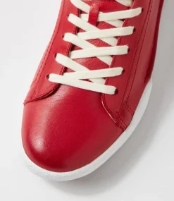 Claire 01 Rot Leather Sneakers