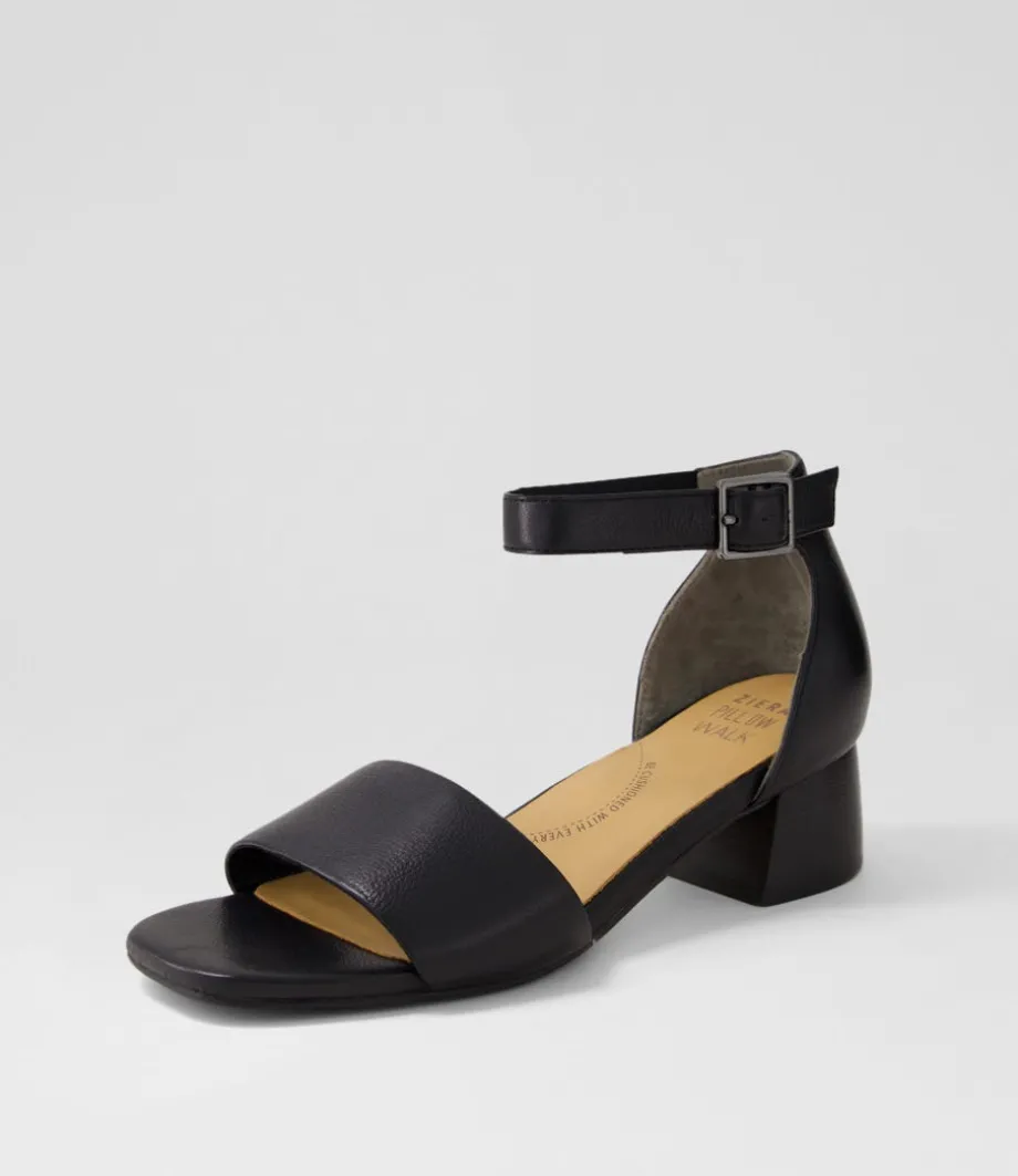 Clairest W Black Leather Sandals
