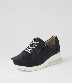 Clara 01 Marine Notte Suede Sneakers