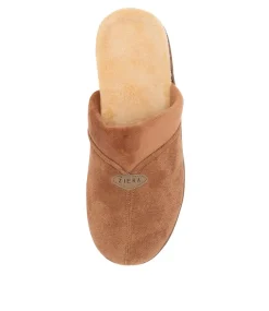 Comfy W Caramel Microsuede Slippers