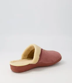 Comfy W Mink Beige Fur Microsuede Slippers