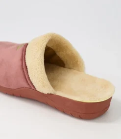 Comfy W Mink Beige Fur Microsuede Slippers