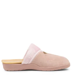 Comfy W Pale Pink Microsuede Slippers