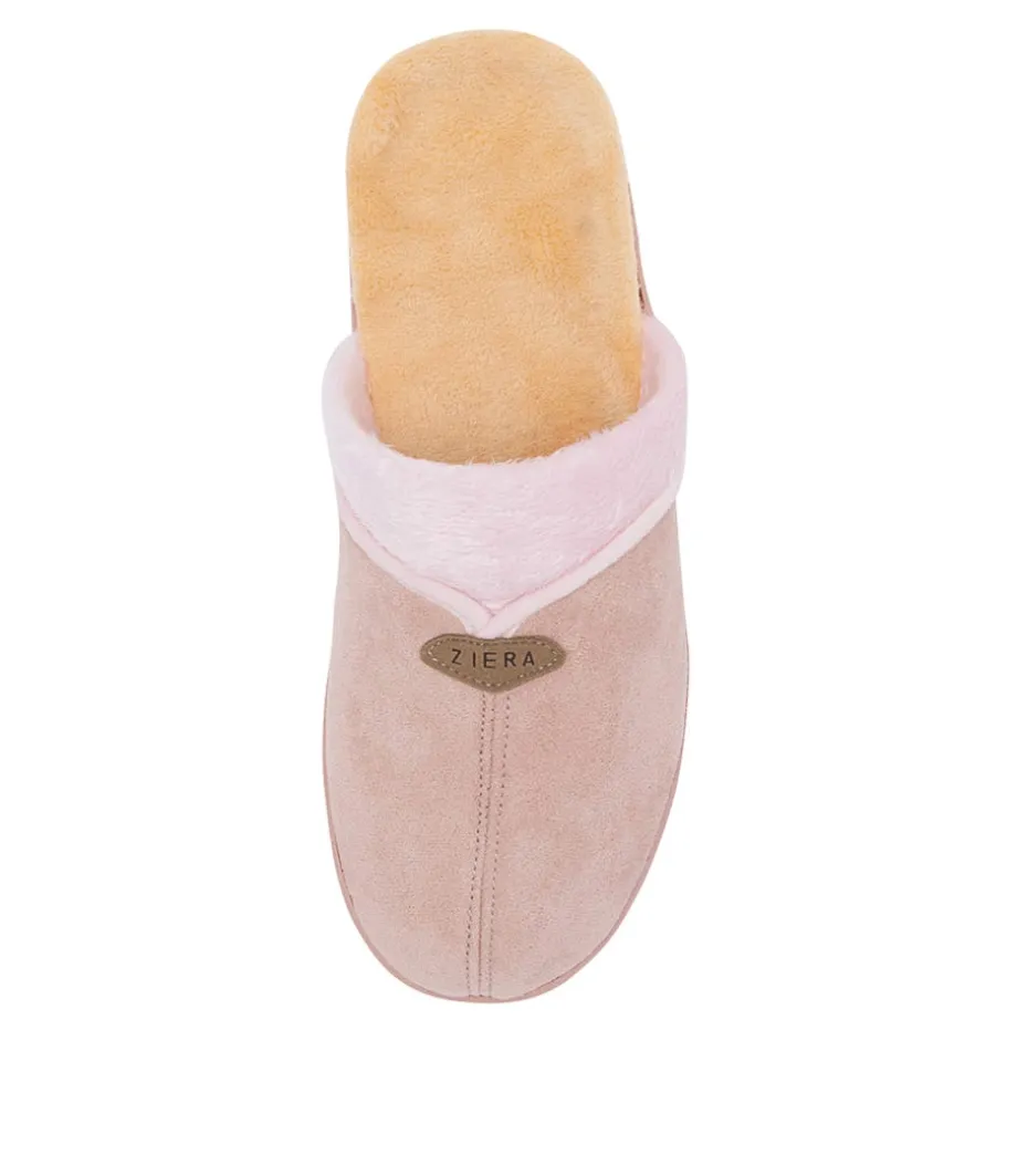 Comfy W Pale Pink Microsuede Slippers