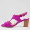 Coral Magenta Suede Sandals